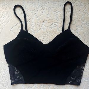 Forever 21 Velvet & Lace Crop